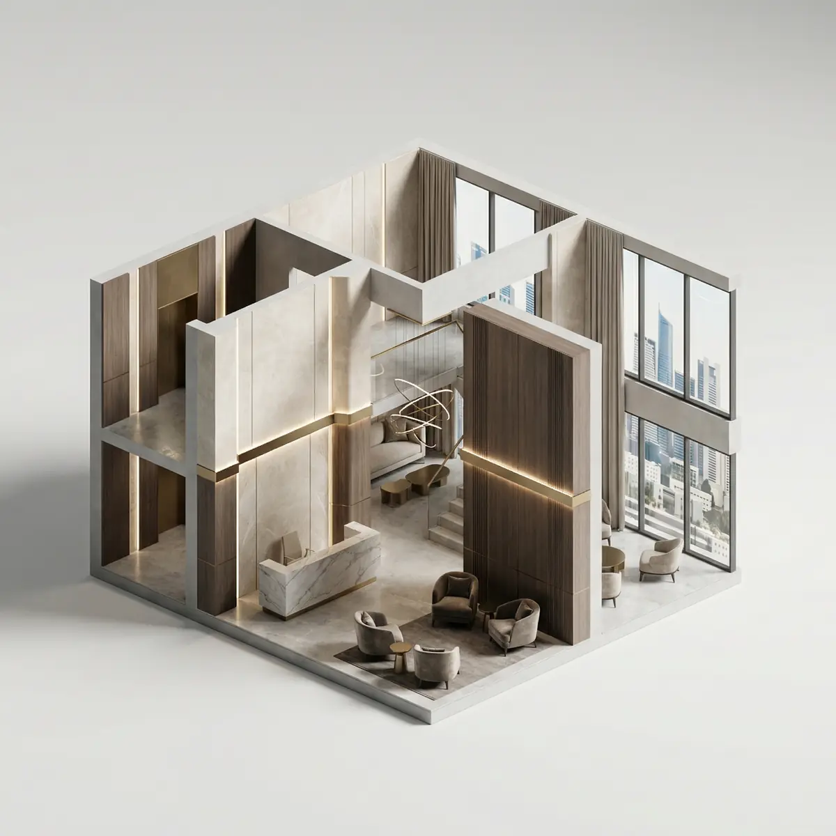 Tijorat xonasi uchun premium dizayn loyihasi Toshkentda