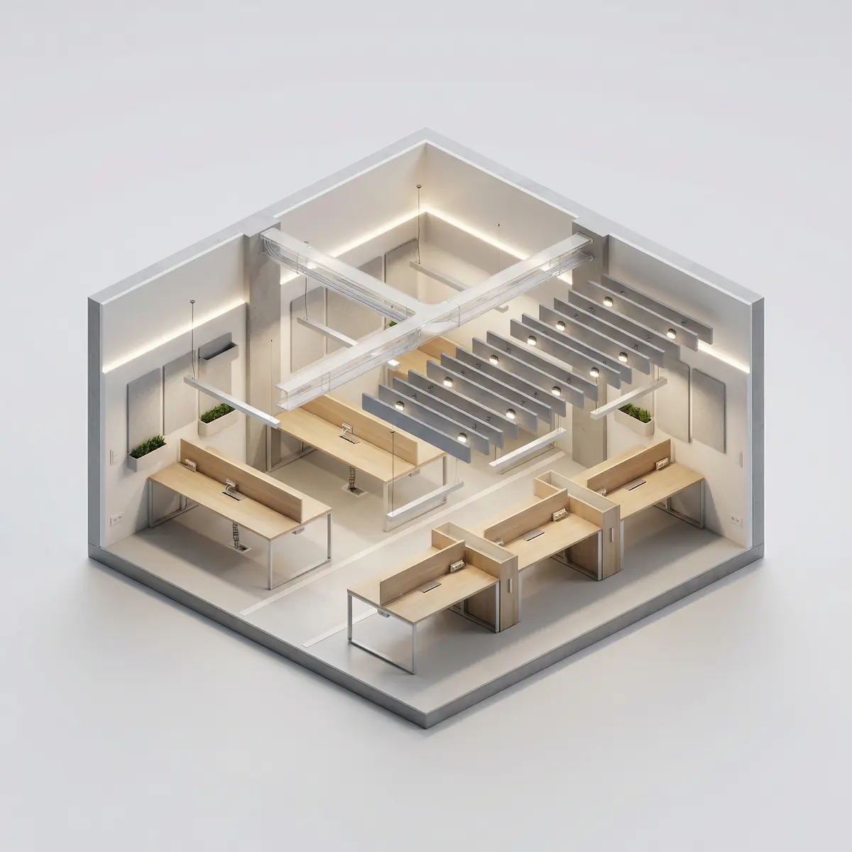 Open space uchun yoritish va elektrika yechimi Toshkentda