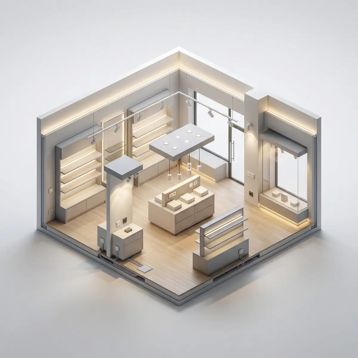 Savdo zali uchun yoritish va elektrika yechimi Toshkentda