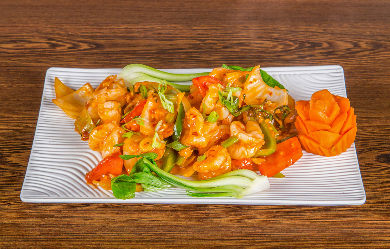 Spicy Basil Prawn