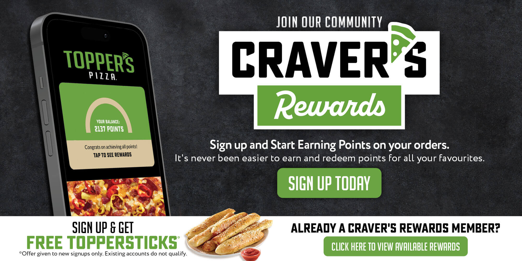 Sign up and start earning points on your order.