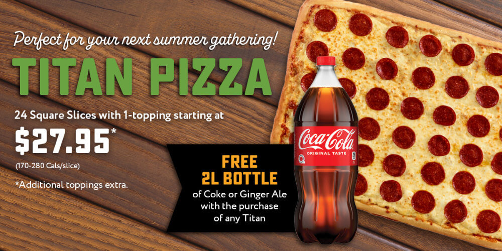 Free Coke with Titan Pizza