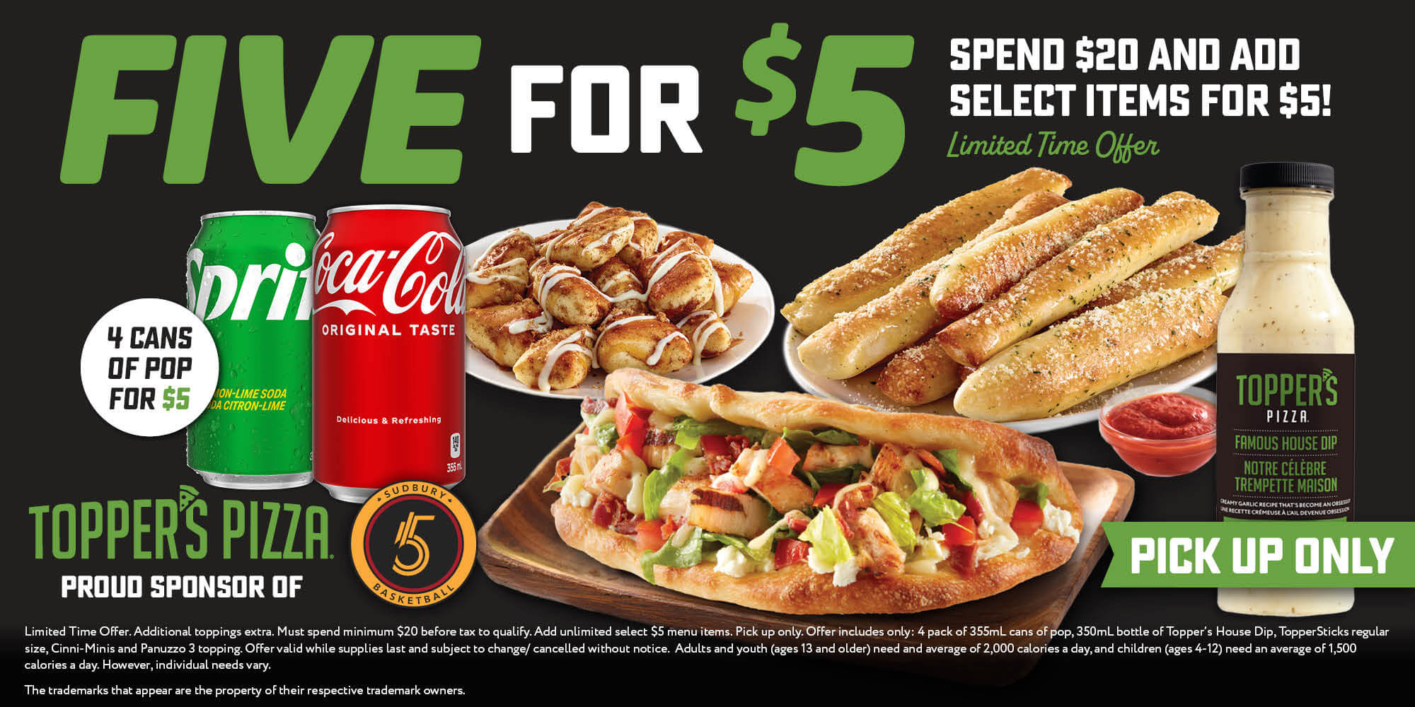 Spend $20 and add select items for $5