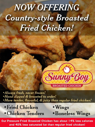 Now offering Country-style Broasted Fried Chicken