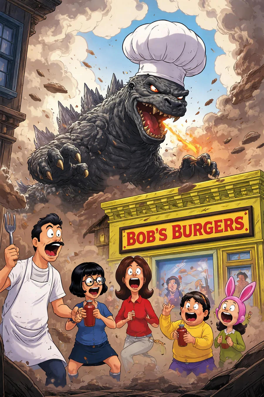 Bobs Burgers Godzilla Attack