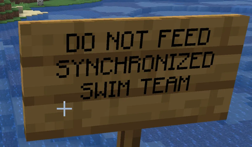 Sign Do Not Feed Synchronized Swim Team