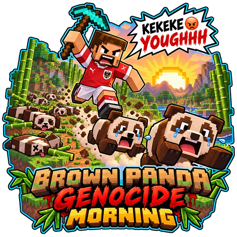 Brown Panda Genocide Morning Sticker