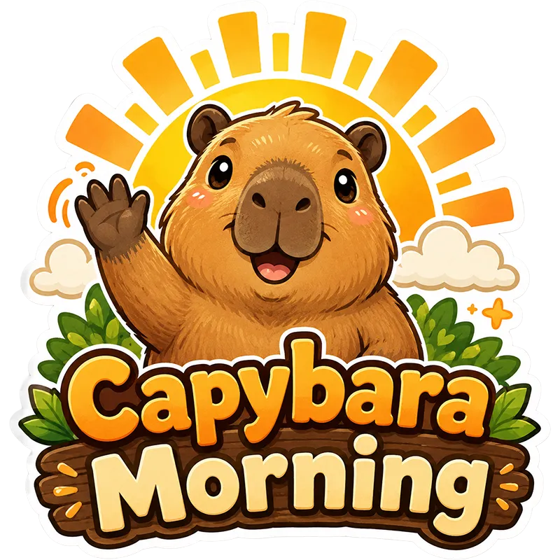Capybara Morning Sticker