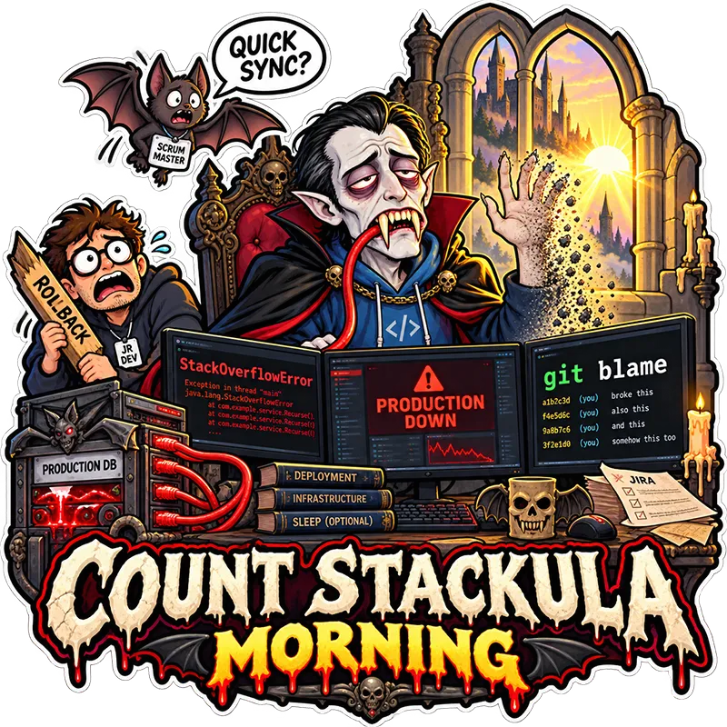 Count Stackula Morning Sticker