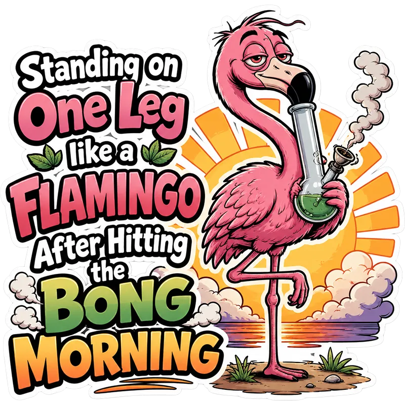 Flamingo Morning Sticker