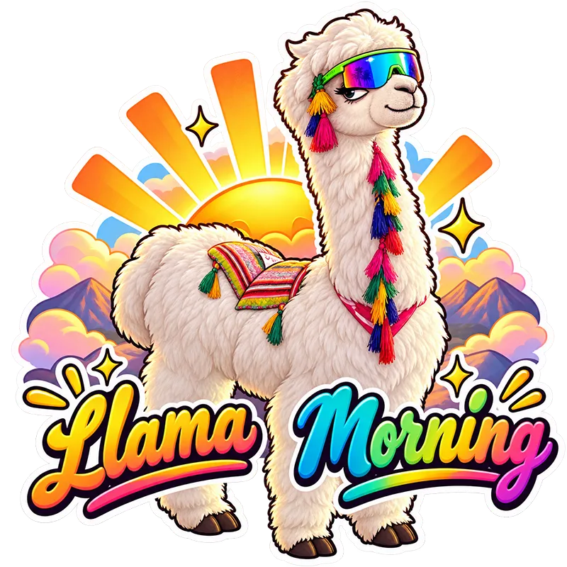 Llama Morning Sticker