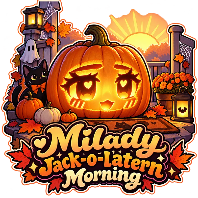 Milady Jack O Lantern Morning Sticker