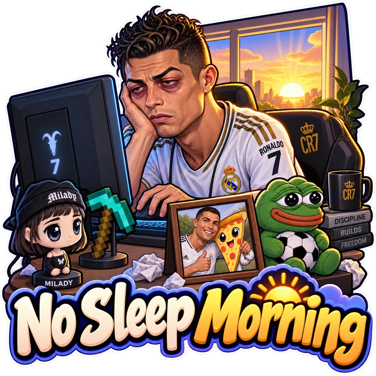 No Sleep Morning Sticker