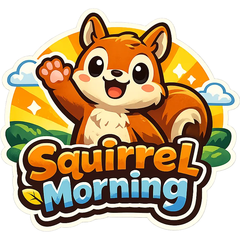 Squirrel Morning Sticker