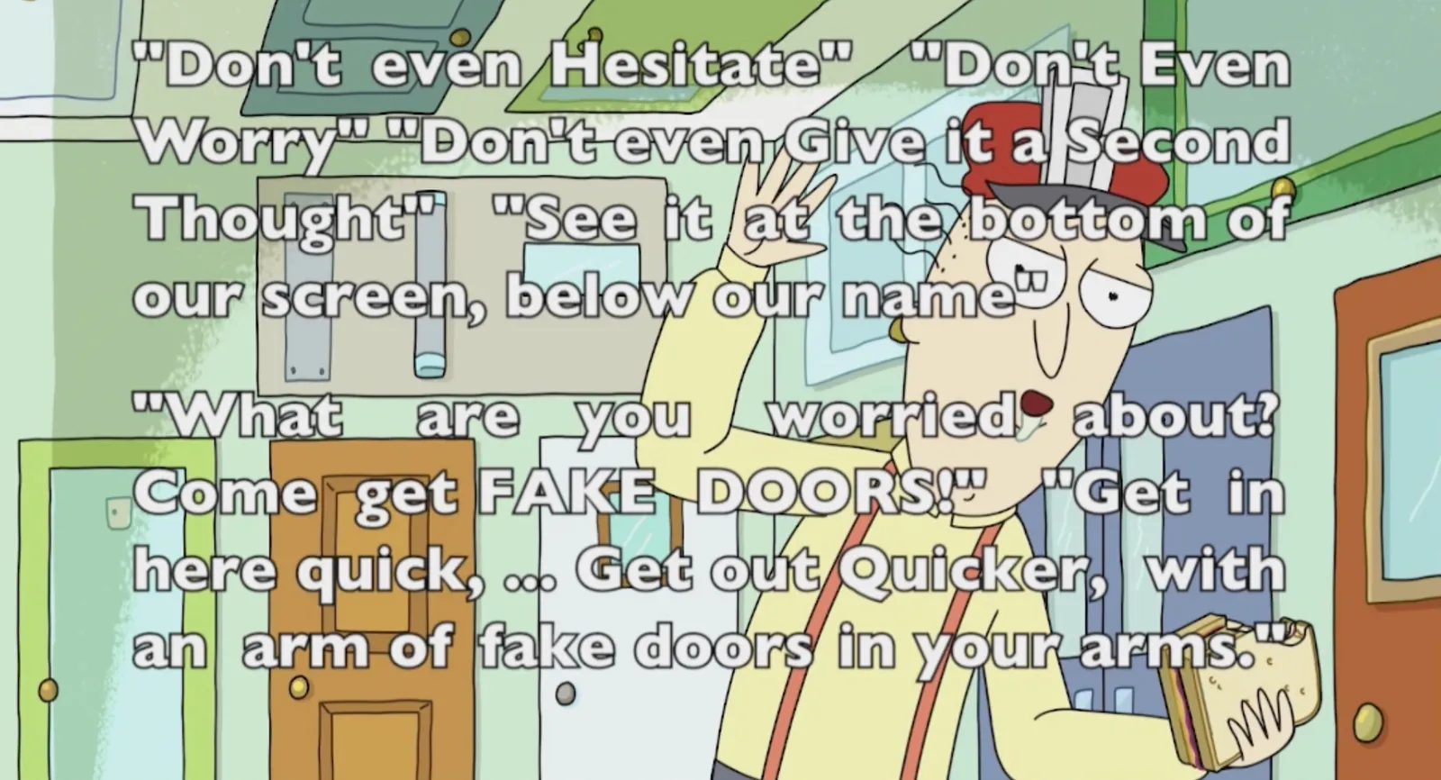 Y Real Fake Doors Text