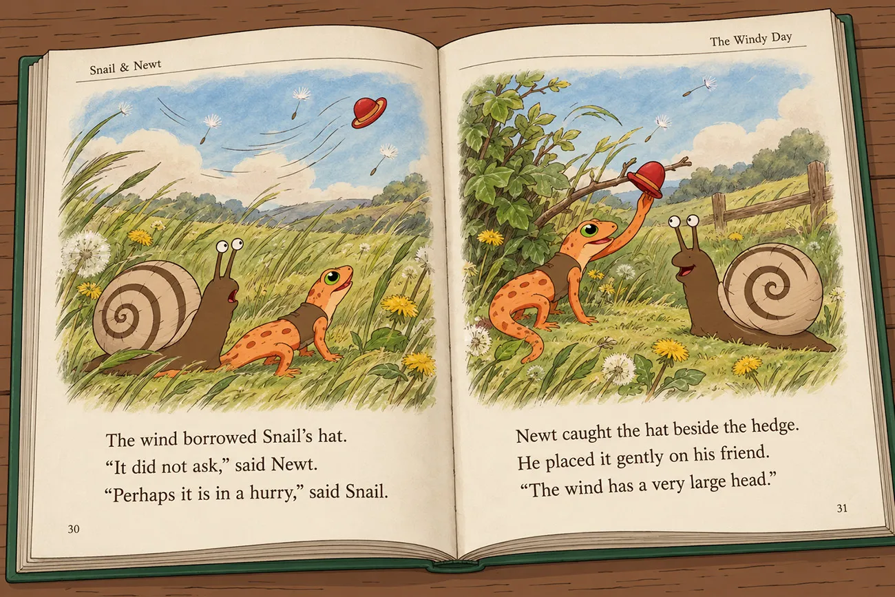 Snail and Newt the Windy Day