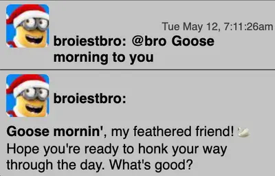 Chatango Goose Morning