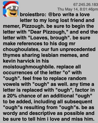 Dear Pizzough Aislop Prompt