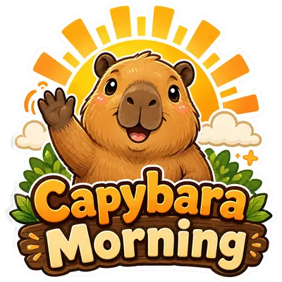 Capybara Morning Sticker