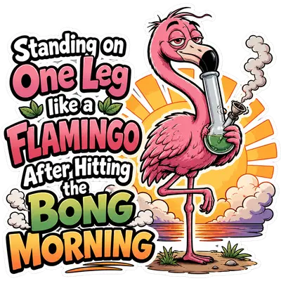 Flamingo Morning Sticker