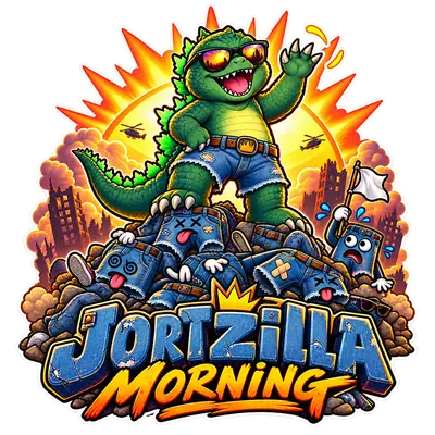 Jortzilla Morning Sticker