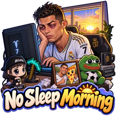 No Sleep Morning Sticker