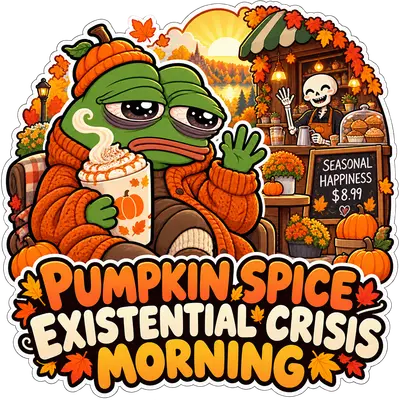 Pumpkin Spice Existential Crisis Morning Sticker