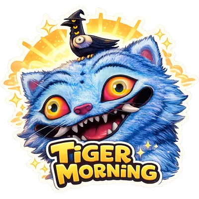 Tiger Morning Sticker