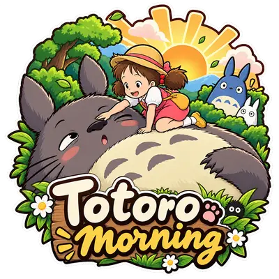 Totoro Morning Sticker