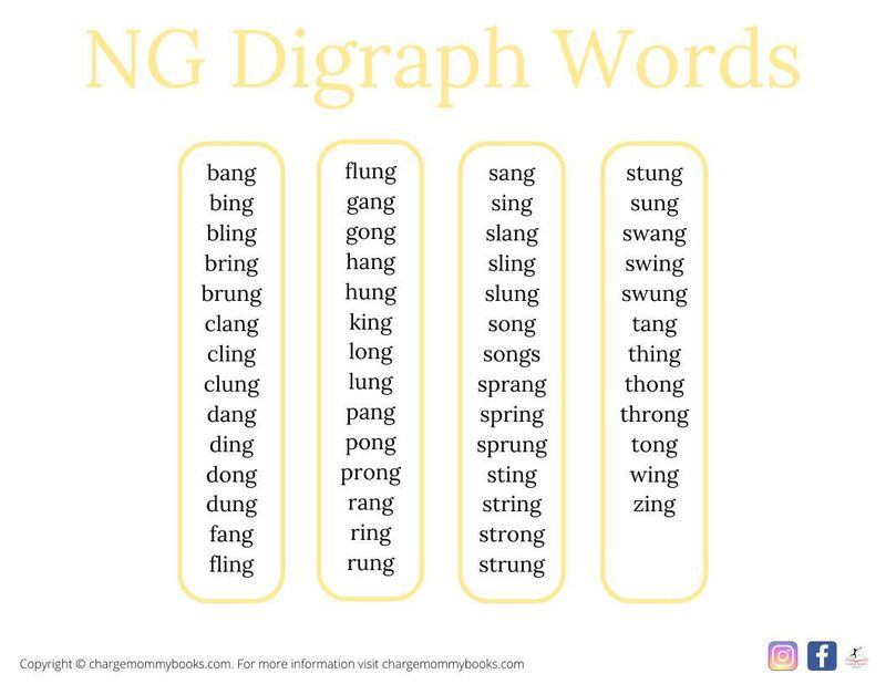800w digraphs ng words