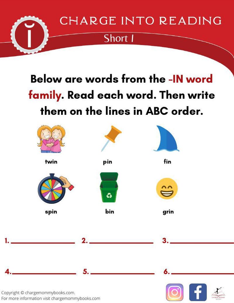 One of the first things children learn is how to sing their ABCs, but being able to sing a song and being able to put letters IN ORDER is not the same. This short I activity focuses on the -IN word family and encourages children to actively think about the alphabet and what order the letters appear in.