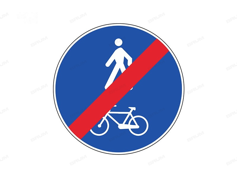 Il segnale raffigurato è posto in corrispondenza della fine del percorso unico pedonale e ciclabile