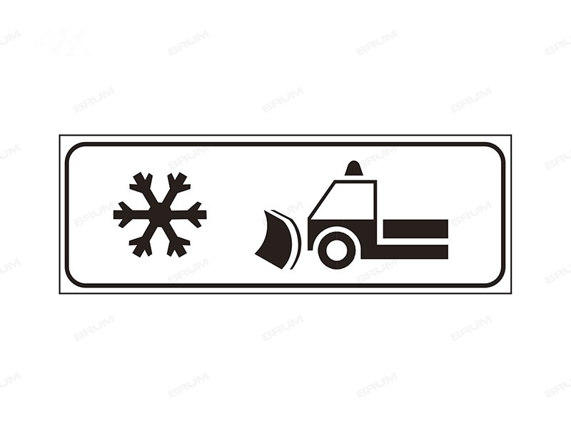 Il pannello integrativo raffigurato indica la presenza di macchine sgombraneve al lavoro sulla strada