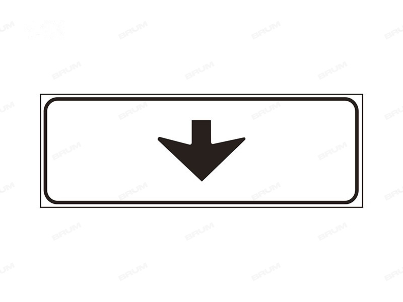 Il pannello integrativo in figura, posto in alto sulla carreggiata insieme ad un segnale indicante una località, segnala la corsia da prendere per raggiungere detta località