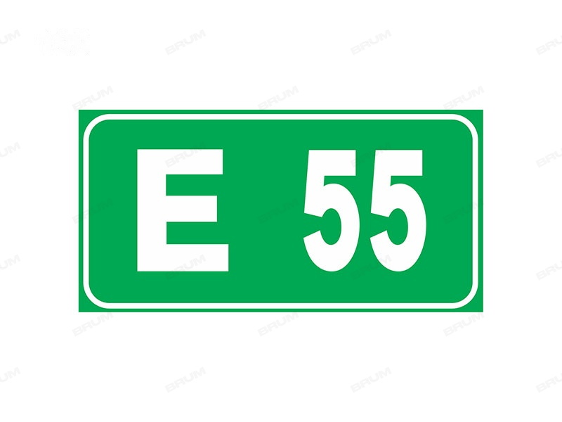 Il segnale raffigurato indica un itinerario di strada internazionale