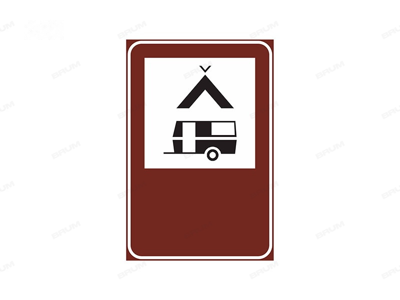 Il segnale raffigurato indica la vicinanza di un'area per campeggio