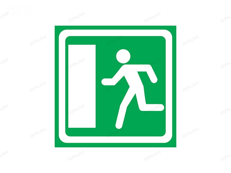 Il pannello in figura, posto all'interno di una galleria, indica la presenza di una via di fuga  (334)