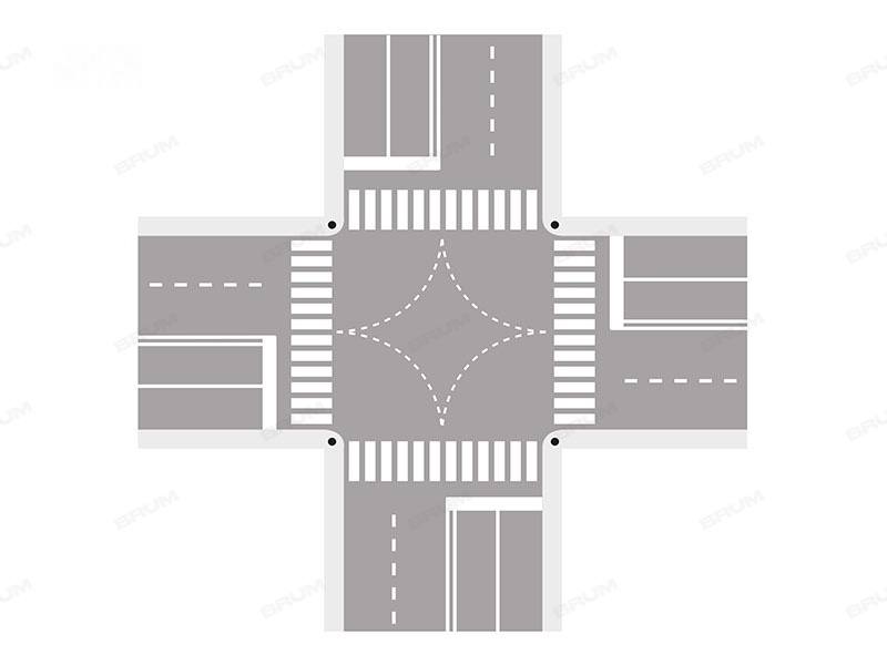 Le strisce di guida in figura, sono strisce curve discontinue (tratteggiate) di colore bianco