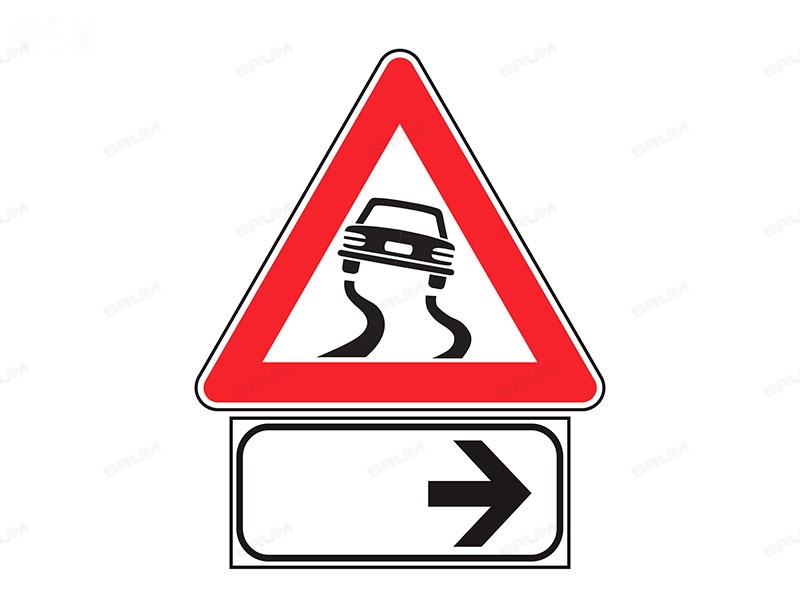 Il segnale raffigurato indica la fine della strada sdrucciolevole (915)