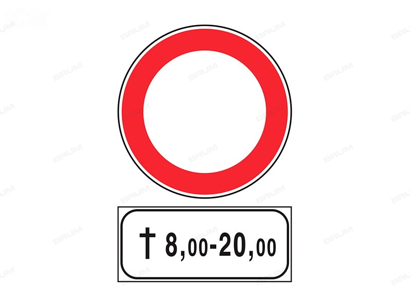 Il segnale raffigurato vieta il transito dalle ore 8.00 alle ore 20.00 dei giorni festivi  (925)