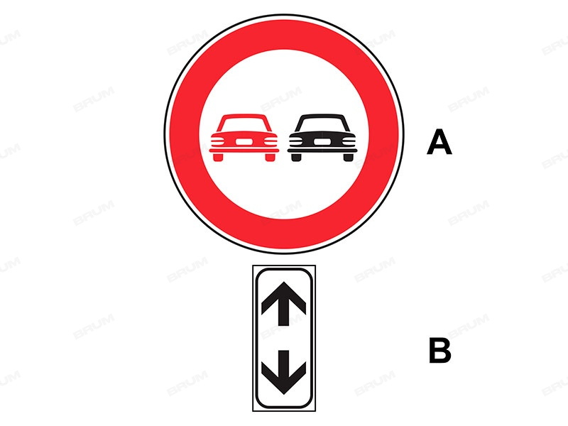 Il segnale (A) può essere ripetuto dopo ogni incrocio con pannello integrativo (B)  (932)