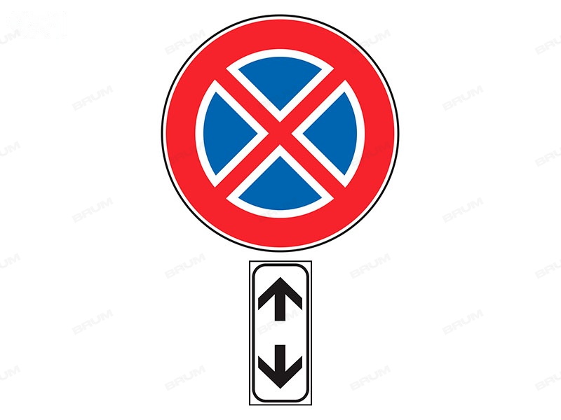 Il segnale raffigurato indica che la fermata è vietata sia prima che dopo il segnale (951)