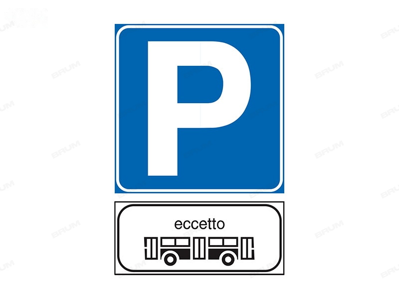 Il segnale in figura indica che possono parcheggiare tutti i veicoli tranne gli autobus (962)