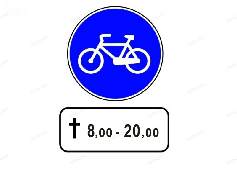 Il segnale raffigurato consente il transito dalle ore 8.00 alle ore 20.00 dei giorni festivi ai soli ciclisti  (965)