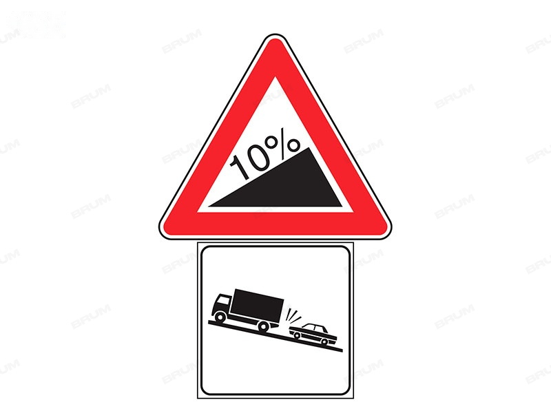 Il presenza del segnale raffigurato il conducente deve moderare la velocità per la possibile presenza di autocarri in lento movimento  (968)