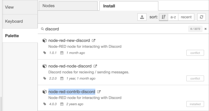 The node-red-contrib-discord plugin