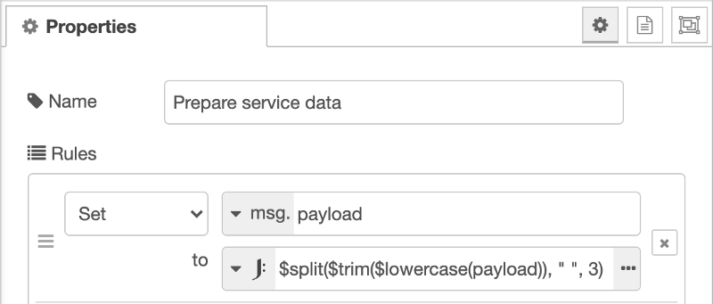 Lowercase, trim and split the playload for my use cases