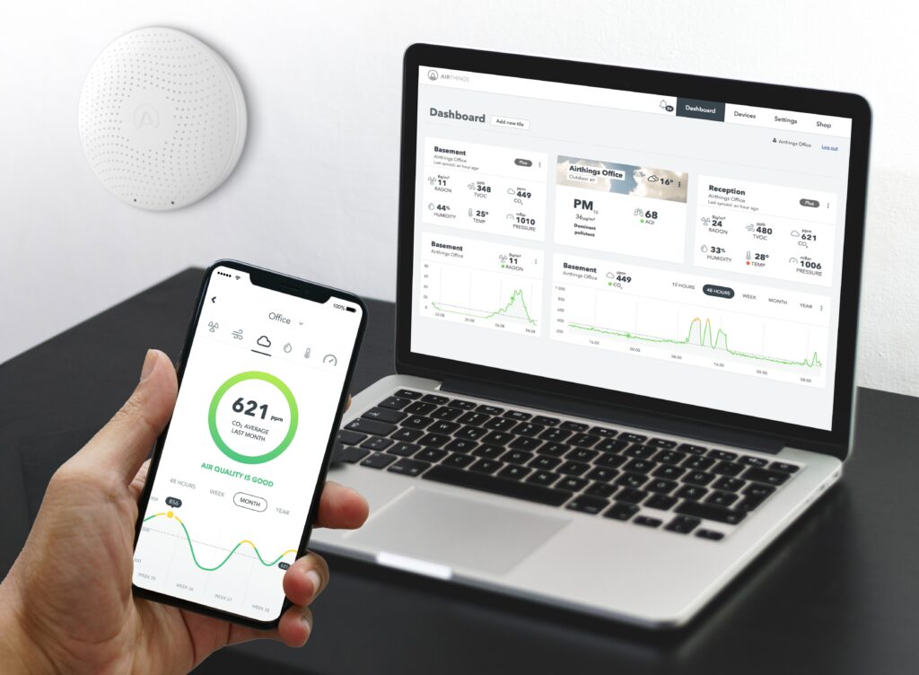 Airthings-Wave-Plus-dashboard-app smart home products