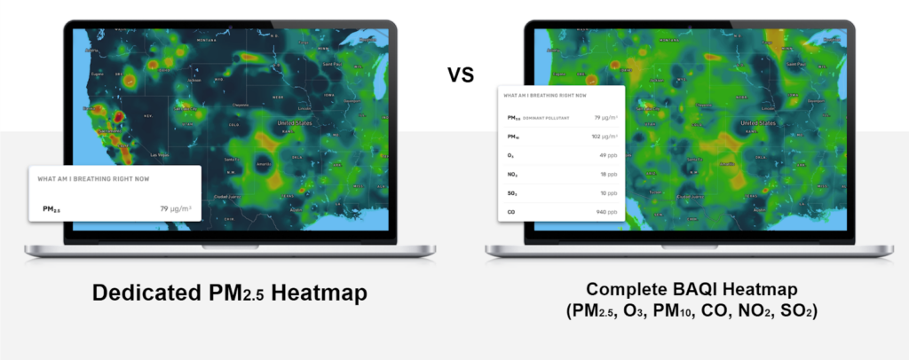 BreezoMeter PM2.5 pollution Heatmaps