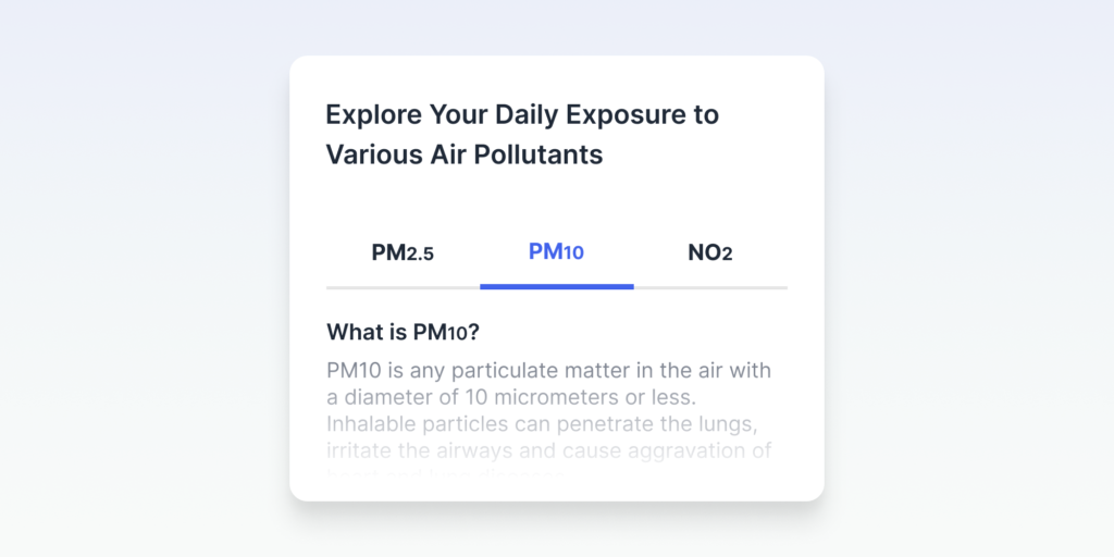 breakdown of pollution exposure
